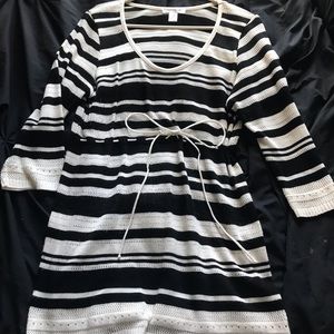 Motherhood Maternity Black/White Striped Sweater
